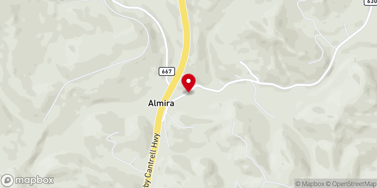 Map showing location of Lone Pine Chapel Church