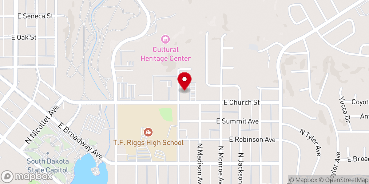 Map showing location of Tower Apartments