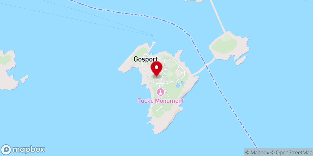 Map showing location of Gosport Chapel
