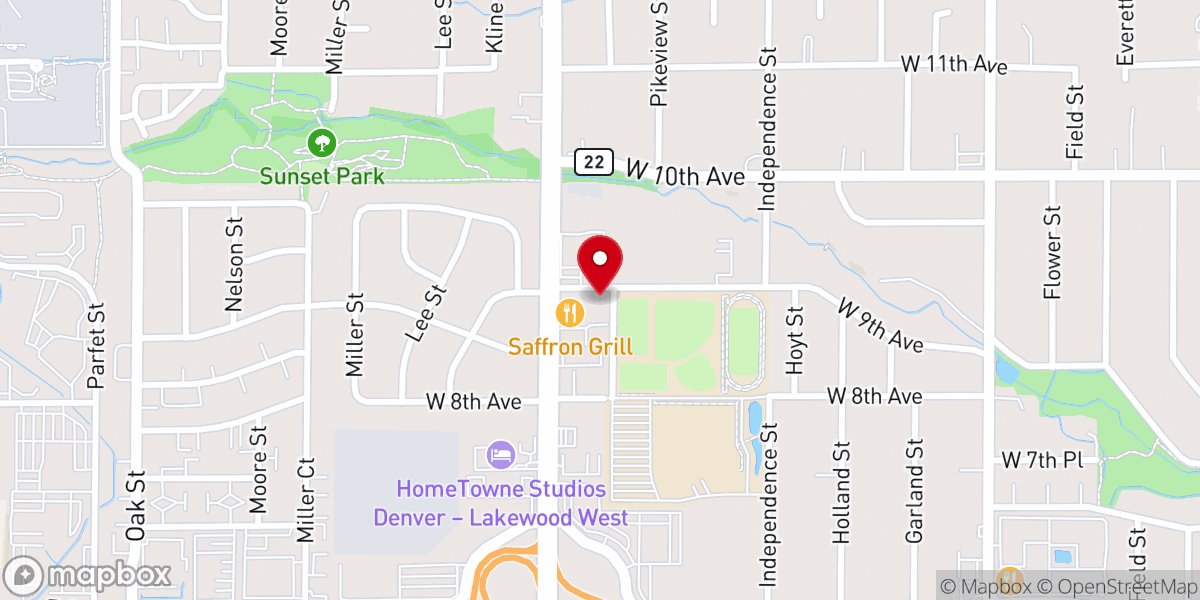 Map showing location of St. Thomas Indian Orthodox Church, Denver
