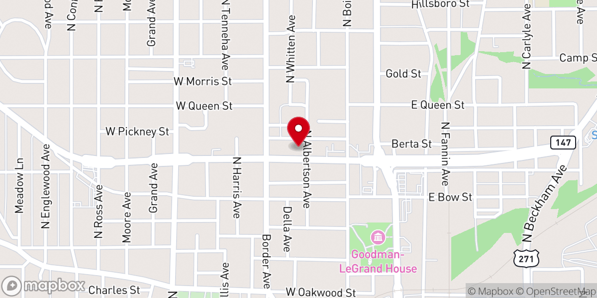 Map showing location of Miracle Center Church