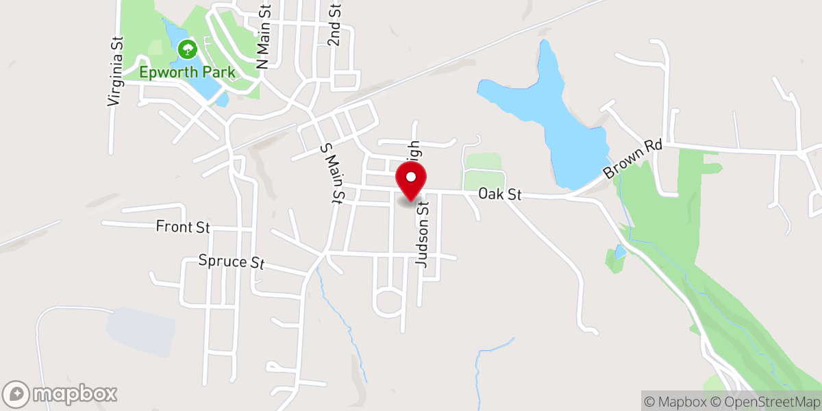 Map showing location of Ebenezer Baptist Church