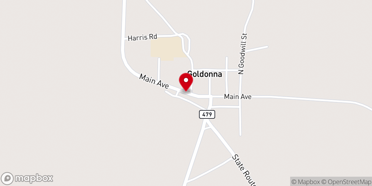 Map showing location of Goldonna