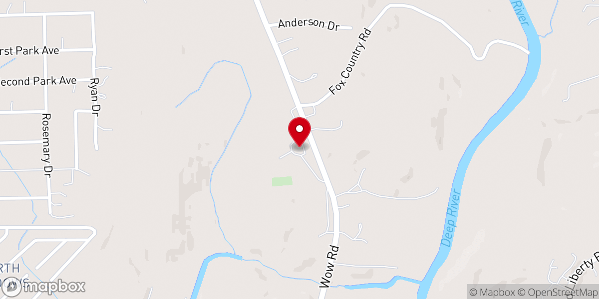 Map showing location of Liberty Road Baptist Church