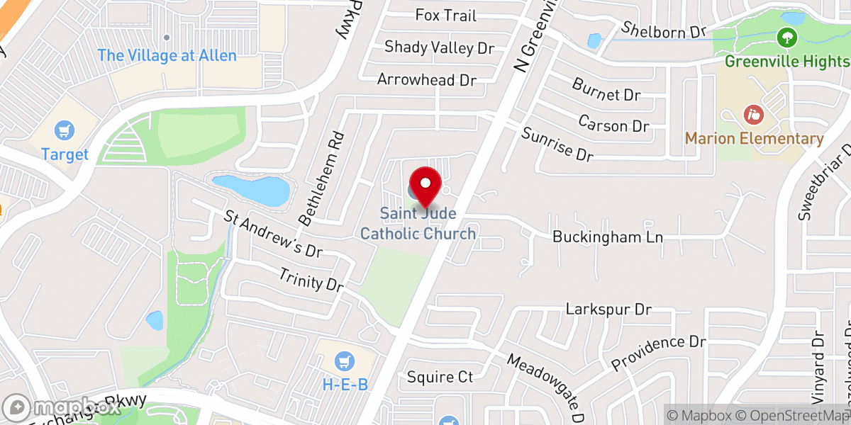 Map showing location of St. Jude Knights of Columbus