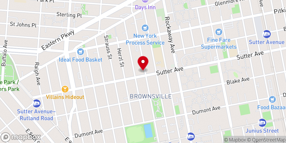 Map showing location of Brownsville Anash