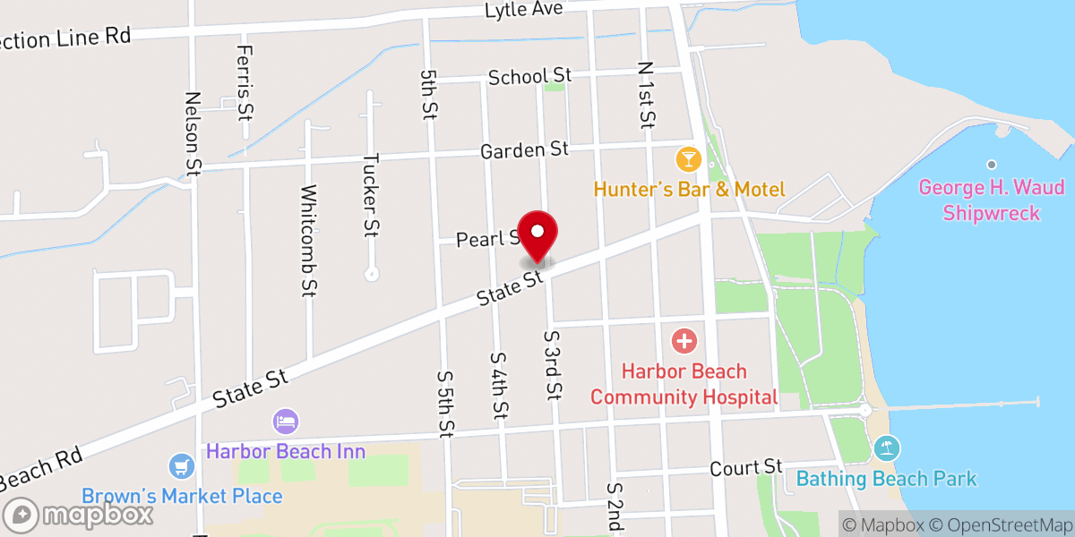 Map showing location of First Presbyterian Church