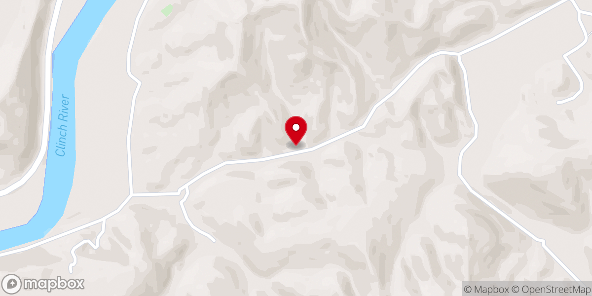 Map showing location of Clinch River Missionary Baptist Church
