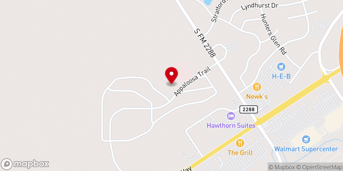 Map showing location of New Hope Bible Church