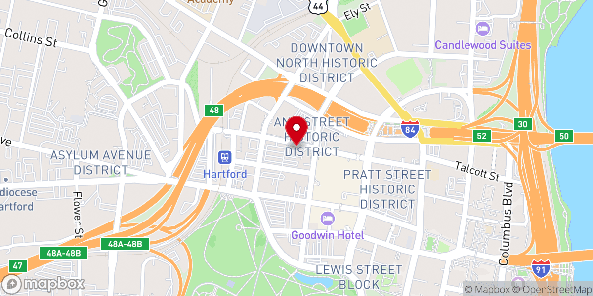 Map showing location of Franciscan Center For Urban Ministry
