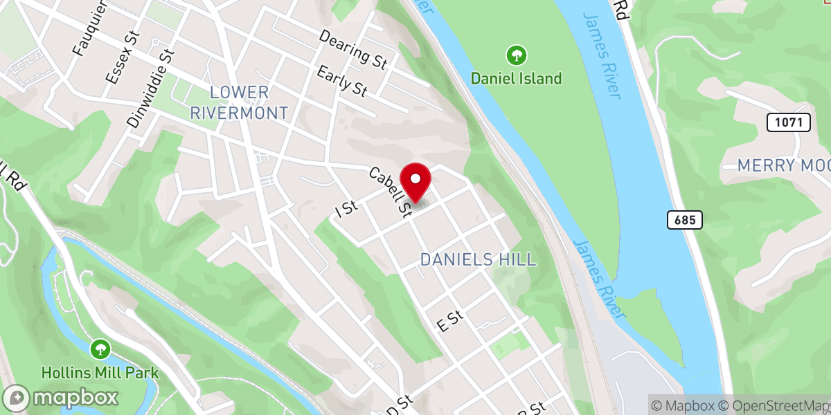 Map showing location of Mt Carmel Baptist Church
