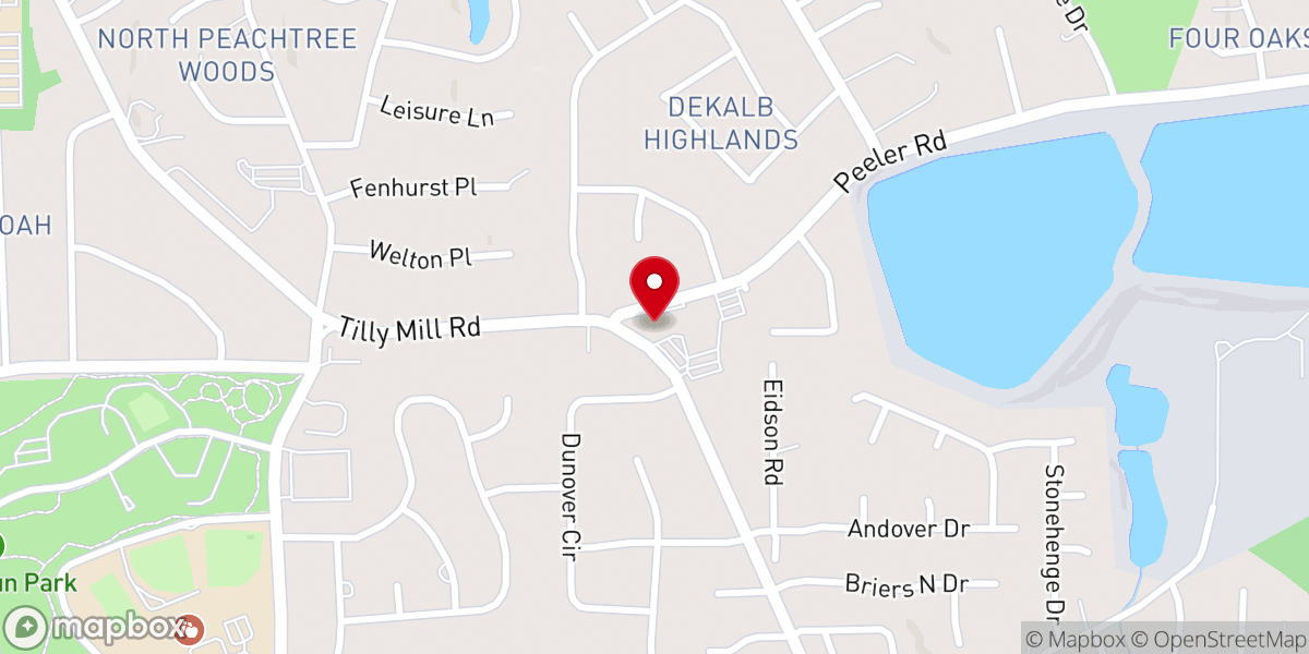 Map showing location of Crossroads Church of Dunwoody