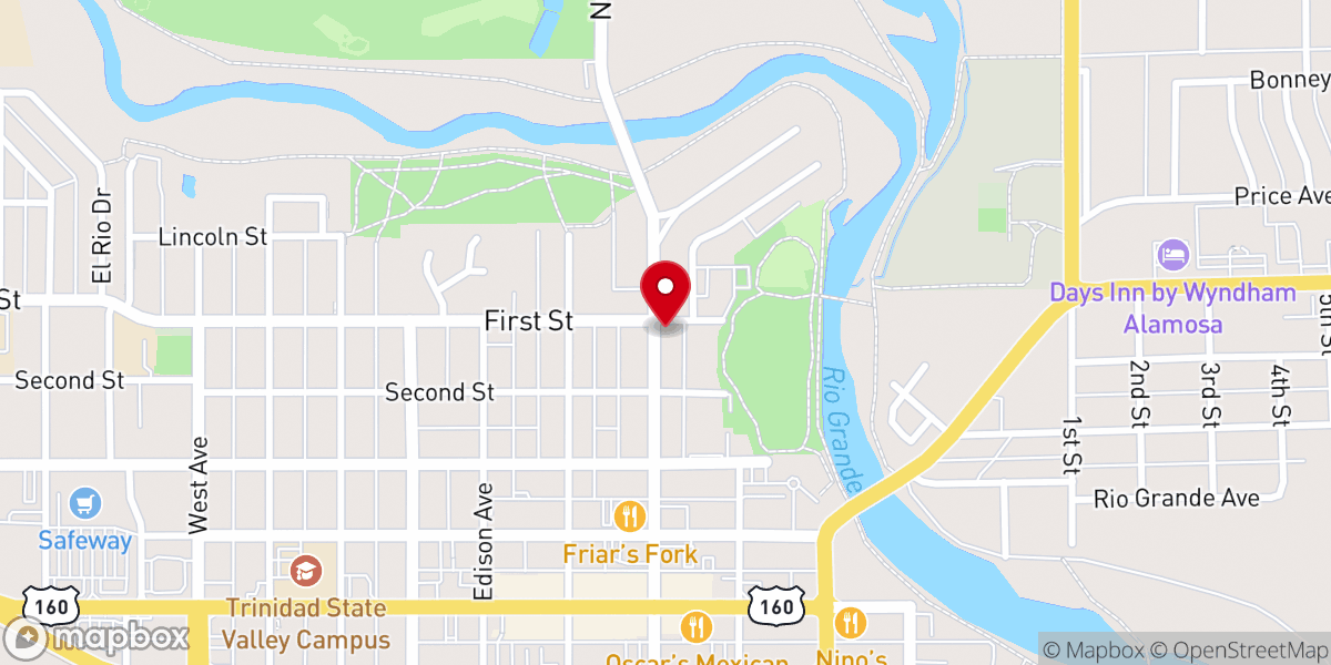 Map showing location of First Christian Church