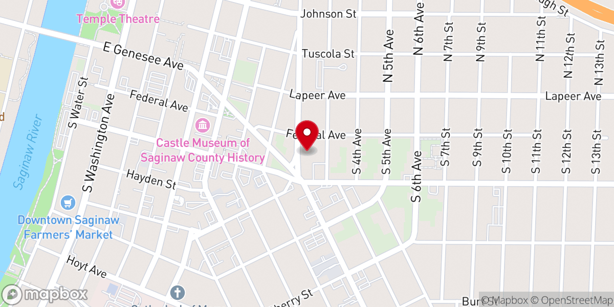 Map showing location of Trinity Church