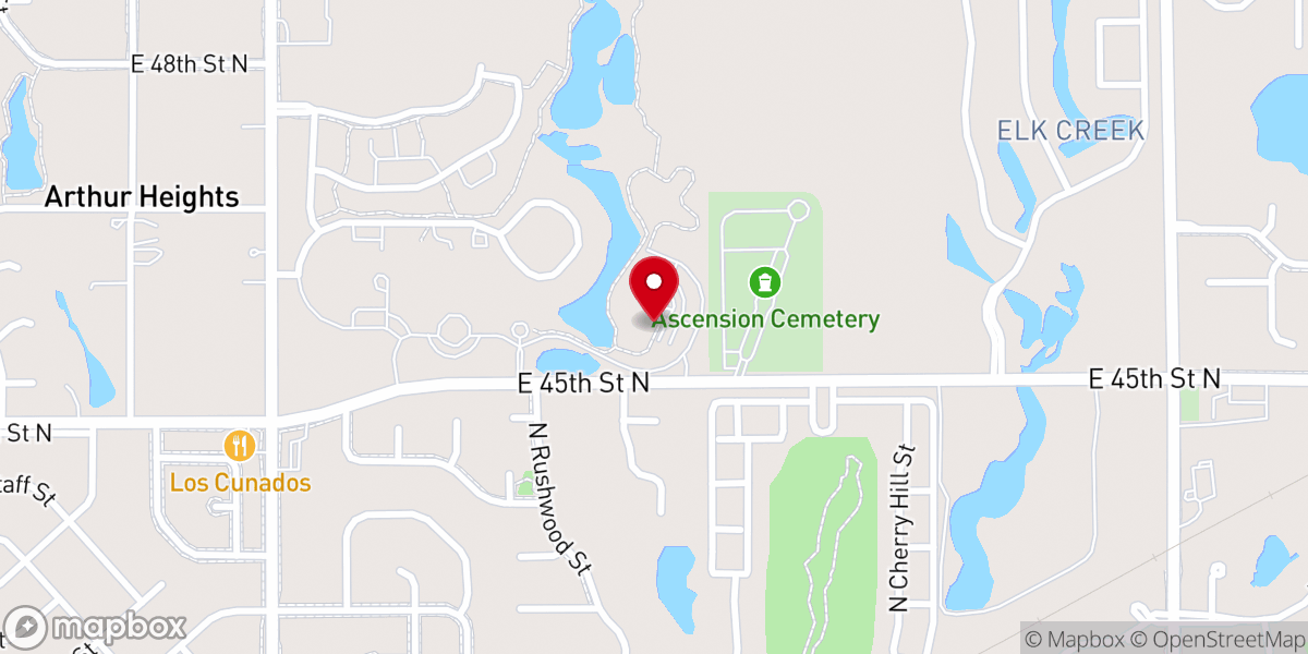 Map showing location of Spiritual Life Center