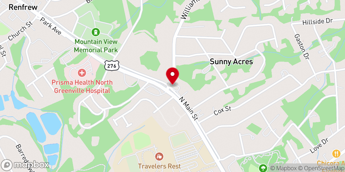 Map showing location of Travelers Rest Church of God Parsonage