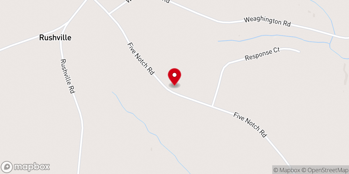 Map showing location of Calvary Grove Baptist Church