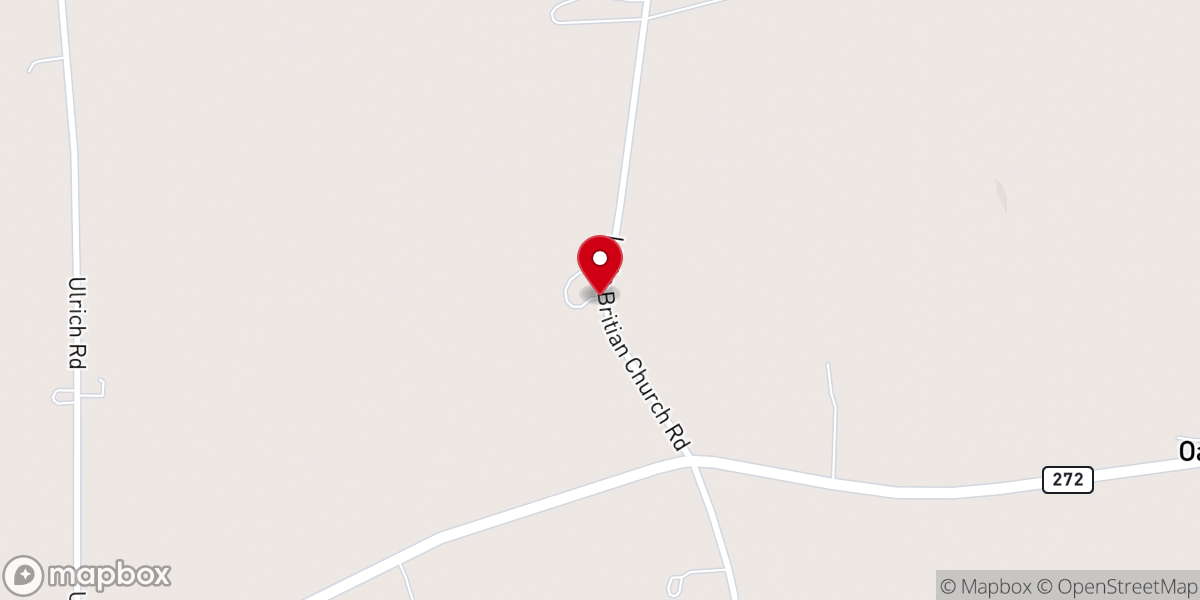 Map showing location of Little Britain Presbyterian Church