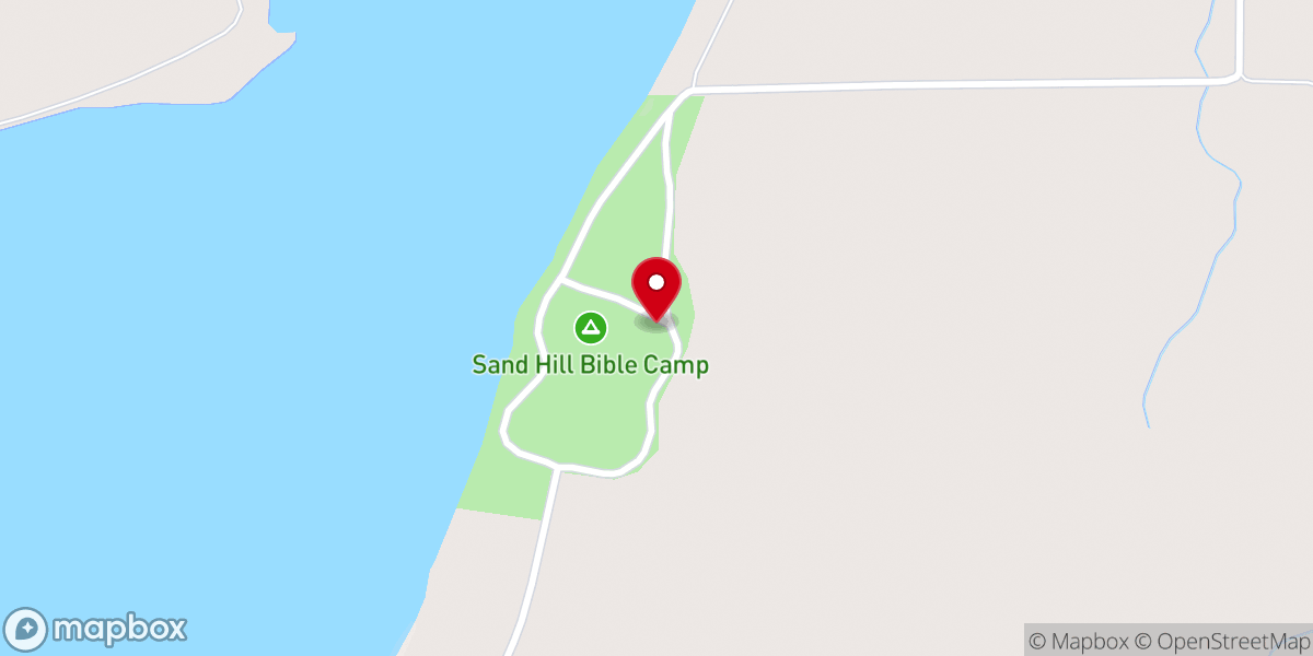 Map showing location of Sand Hill Lake Bible Camp