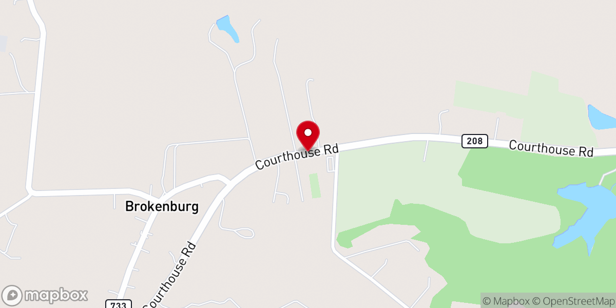 Map showing location of Hebron Baptist Church