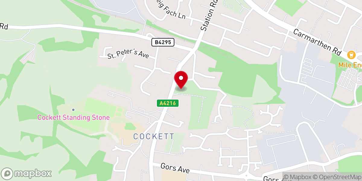 Map showing location of St Peter's Church