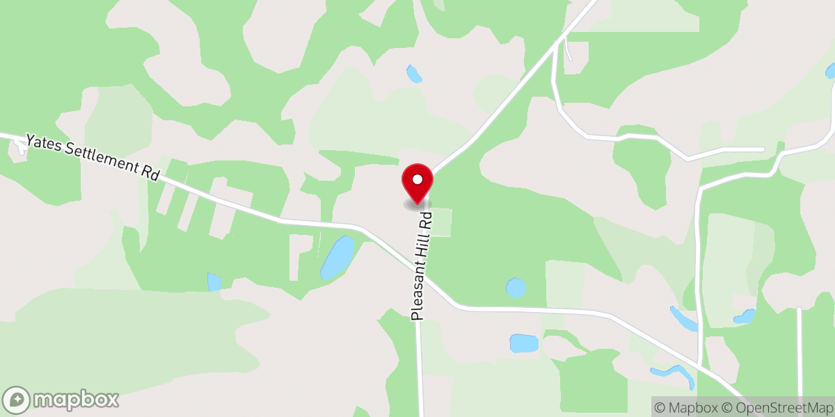 Map showing location of Pleasant Hill Free Will Baptist Church
