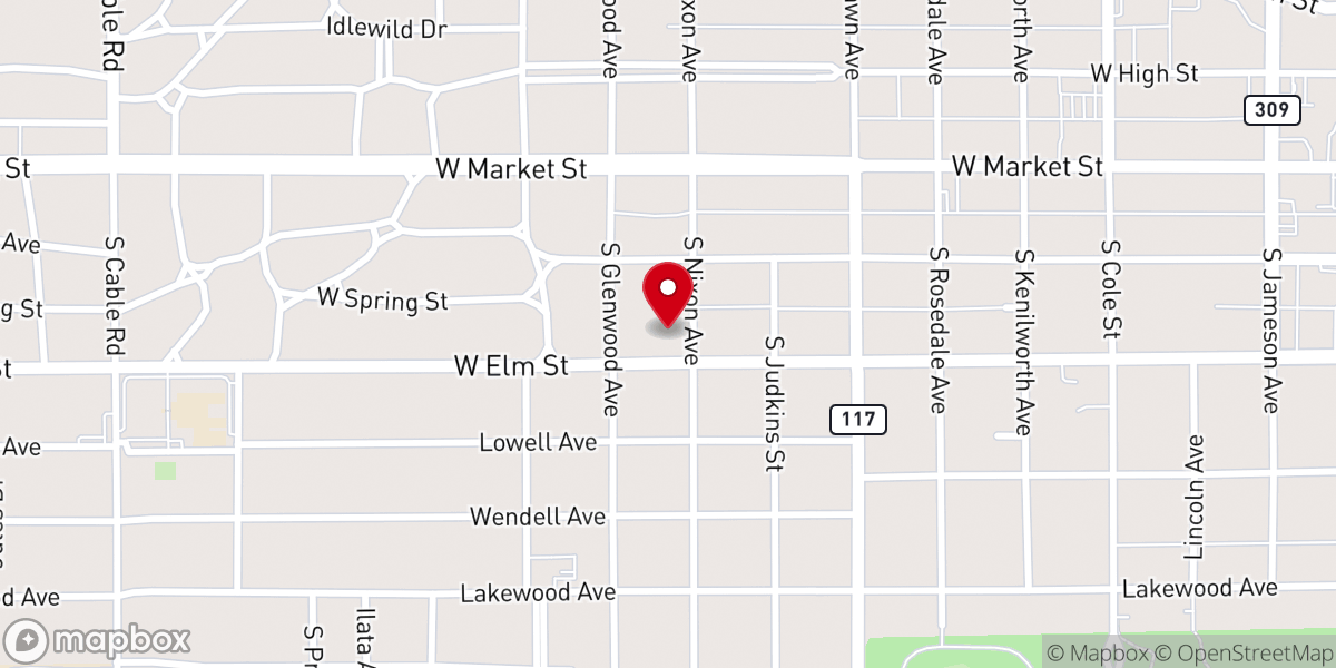 Map showing location of Grace Fellowship Church