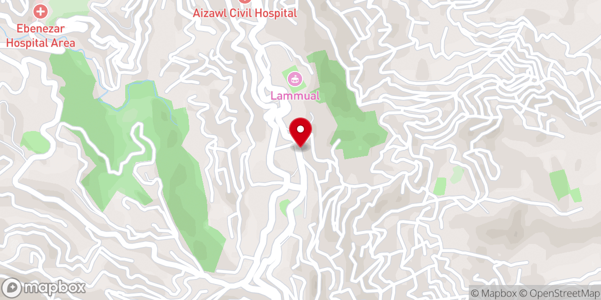 Map showing location of Aizawl Hill City - Aizawl District, Mizoram, India