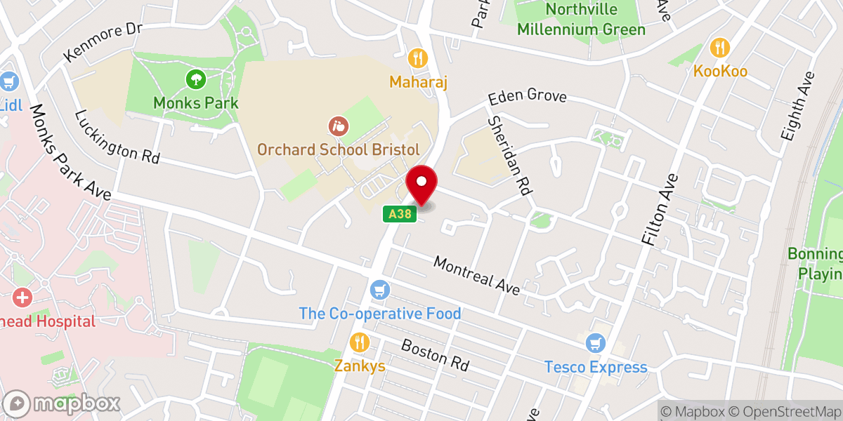 Map showing location of St Gregory the Great Church