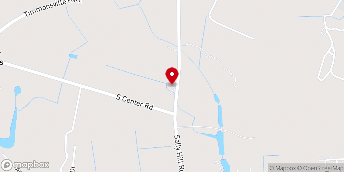 Map showing location of Center Baptist Church