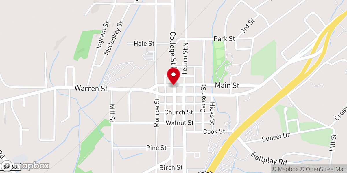 Map showing location of Donna's Old Town Cafe
