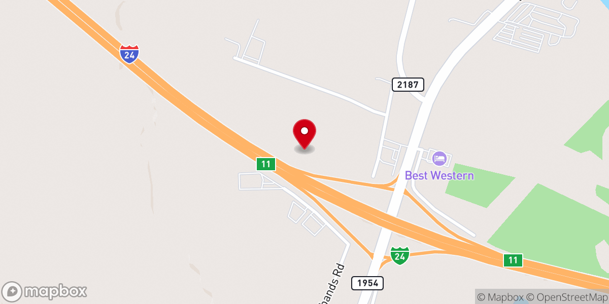 Map showing location of East Baptist Church