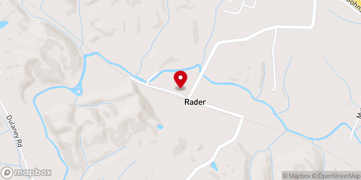 Map showing location of Raders Union Church