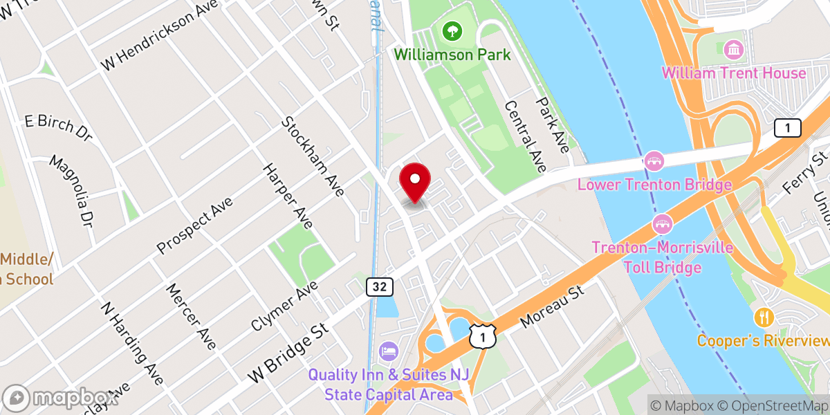 Map showing location of First Baptist Church of Morrisville