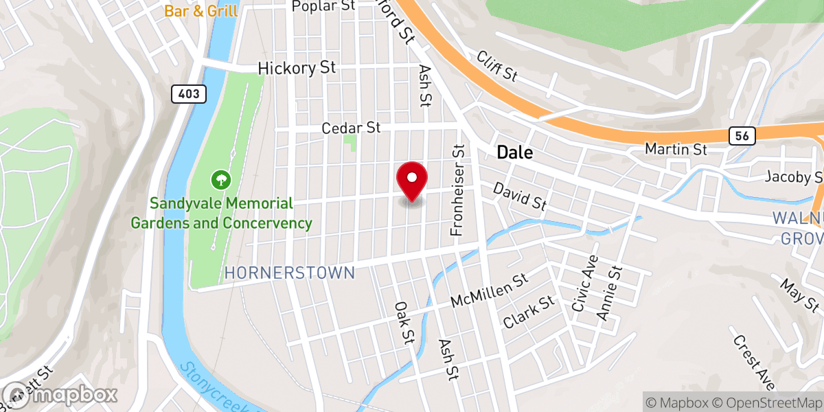Map showing location of Trinity Lutheran Church