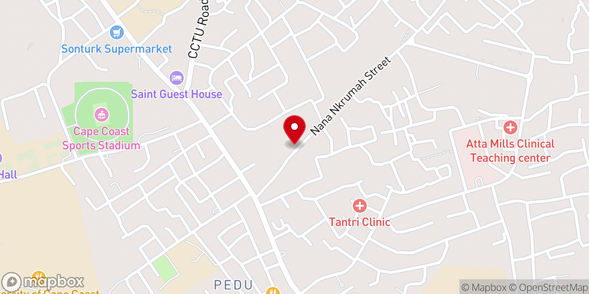 Map showing location of Calvary Methodist Church, Abura, CapeCoast