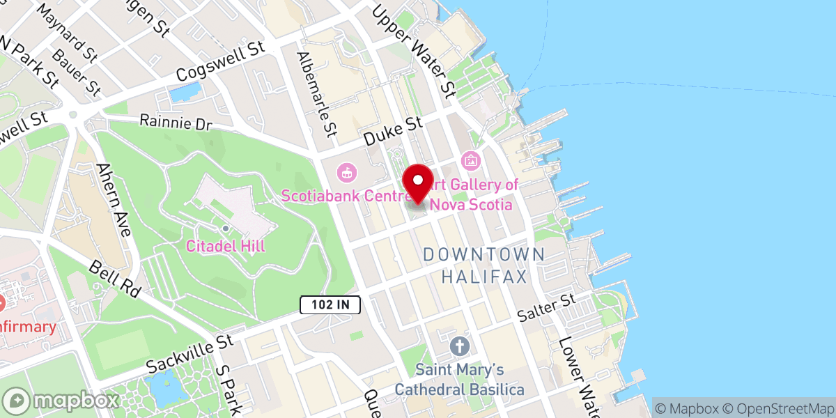 Map showing location of St Paul’s Anglican Church, Halifax