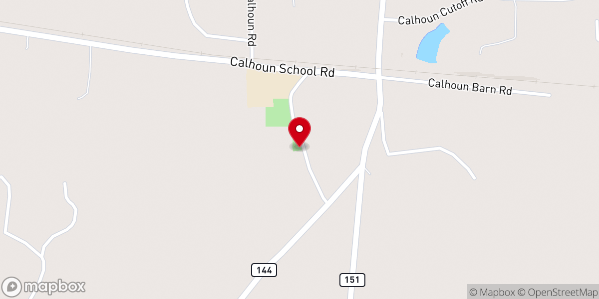 Map showing location of Calhoun Civic Club