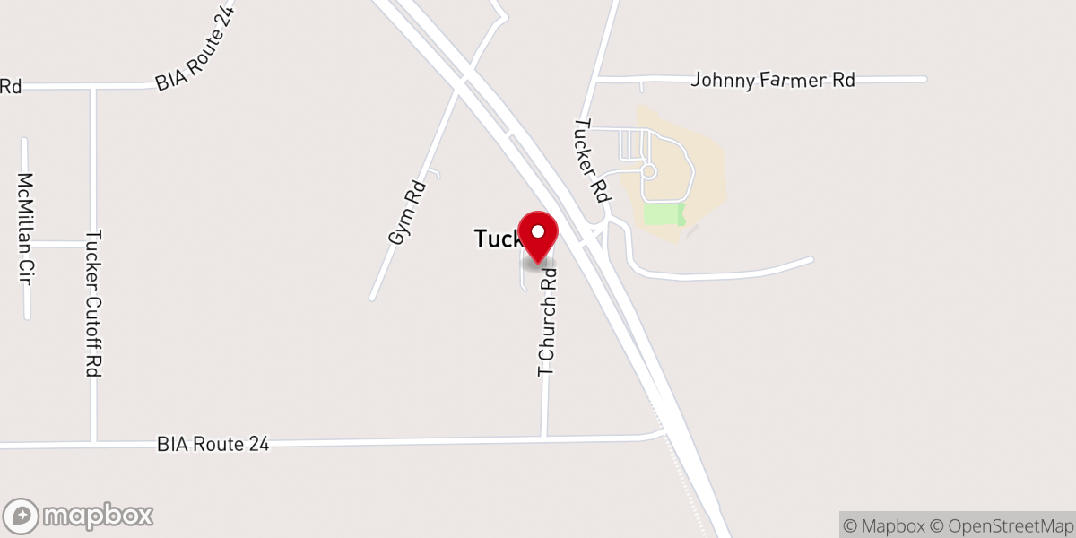 Map showing location of Holy Rosary Indian Mission