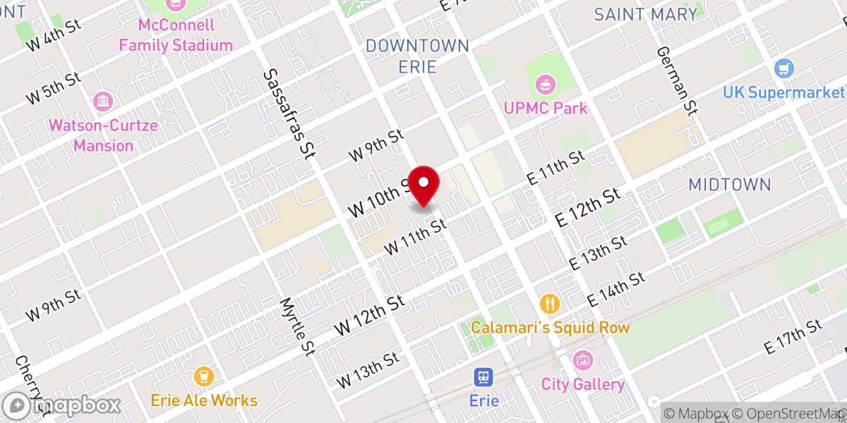Map showing location of The Cross | Erie