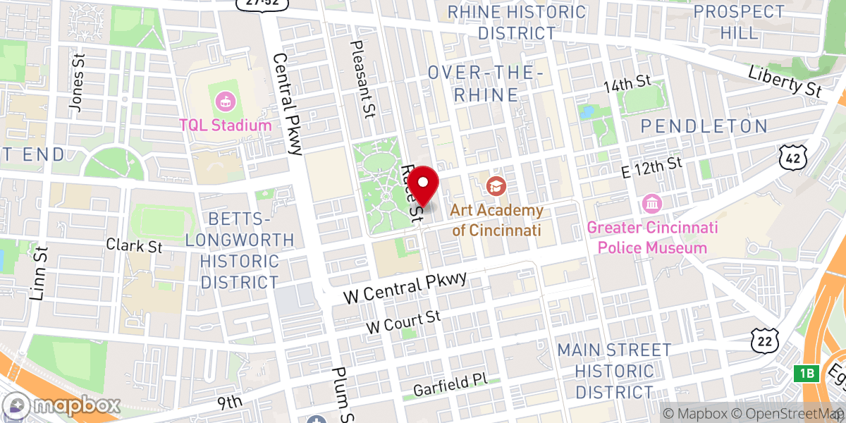 Map showing location of First Lutheran Church, ELCA