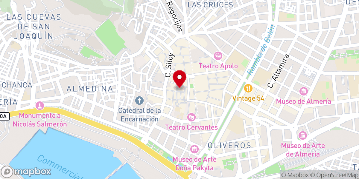 Map showing location of Iglesia del Sagrado Corazón de Jesús (o de San Pedro el Viejo)
