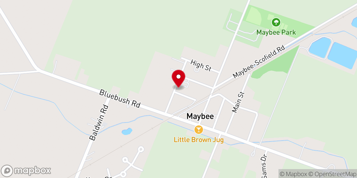 Map showing location of Maybee Congregational Christian Church