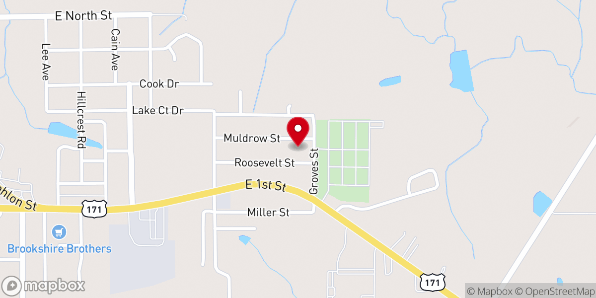 Map showing location of Sunrise Baptist Church