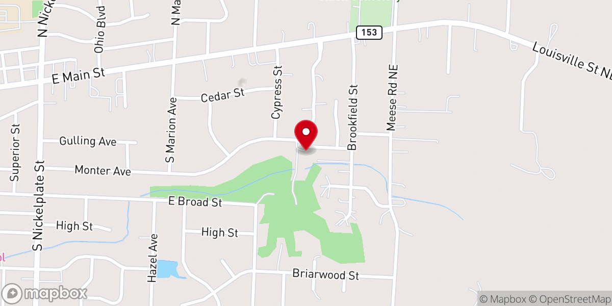 Map showing location of First Baptist Church