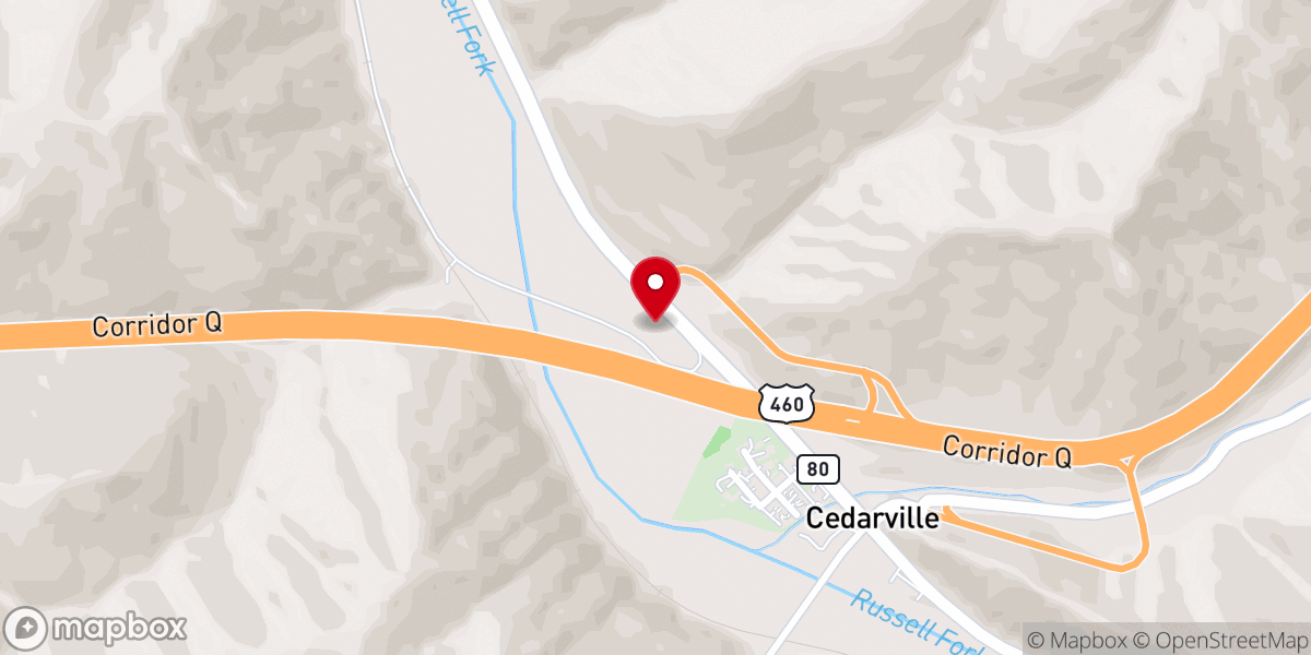 Map showing location of Cedar Grove Church
