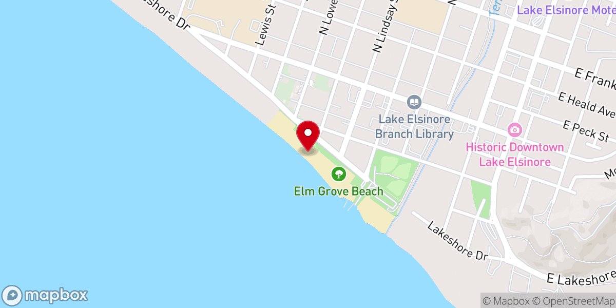 Map showing location of Elm Grove Beach