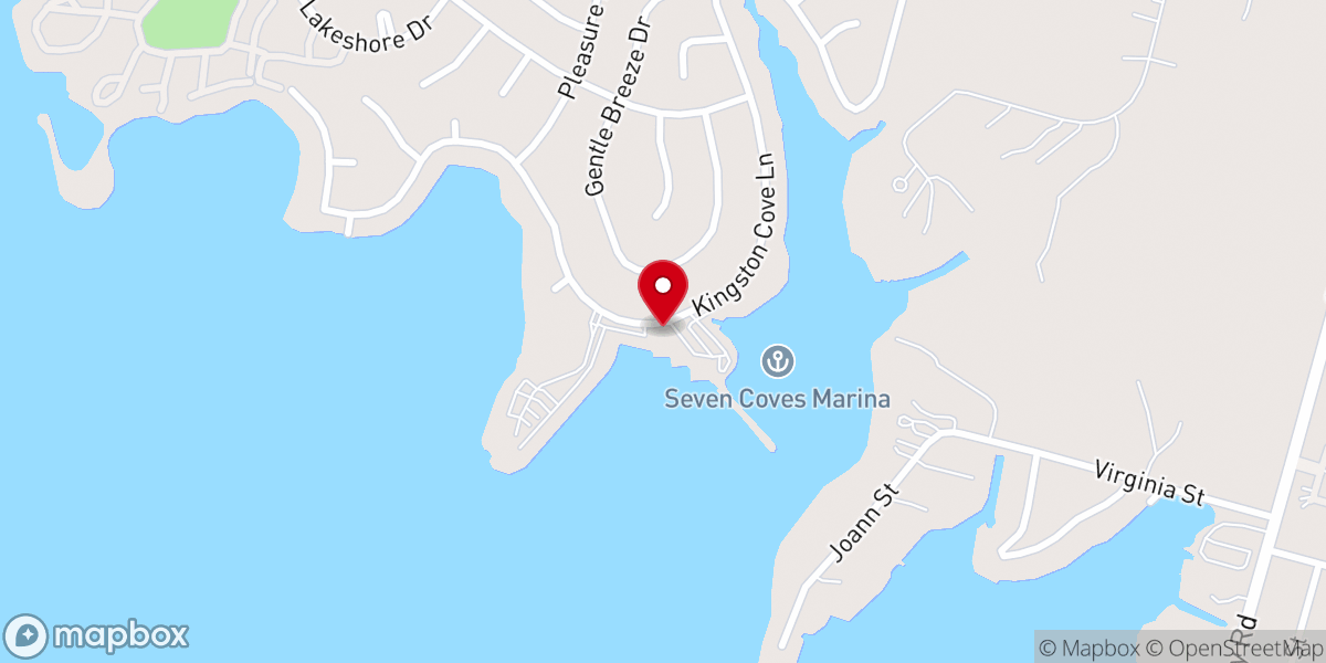 Map showing location of Seven Coves Marina, Clubhouse Rental & HOA