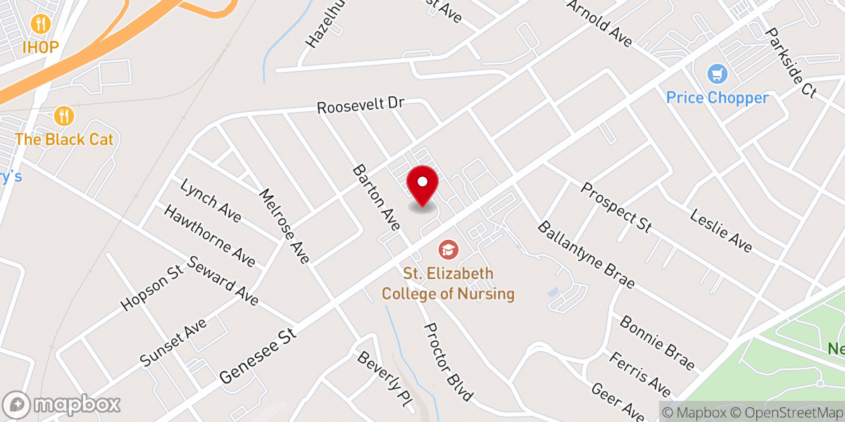 Map showing location of Church of Our Lady of Lourdes