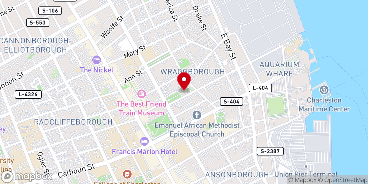 Map showing location of Second Presbyterian Church